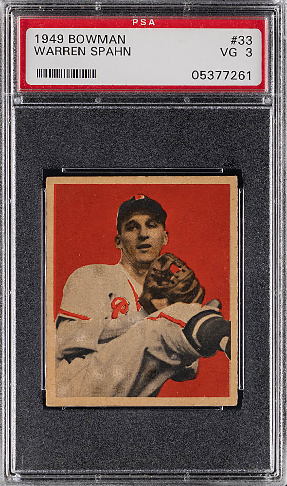 1949 Bowman #33 Warren Spahn PSA VG 3