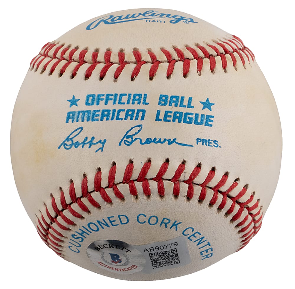 Joe DiMaggio Single-Signed OAL/Brown Baseball with Full Beckett LOA