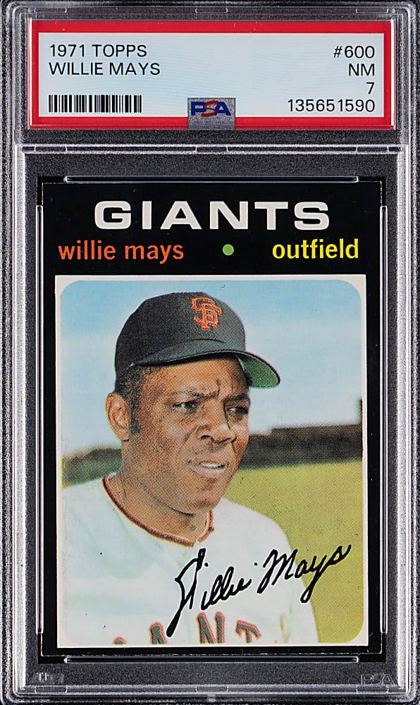 1971 Topps #600 Willie Mays PSA NM 7