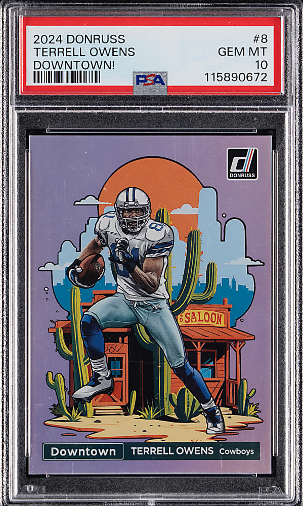 2024 Donruss Football #8 Terrell Owens Downtown! PSA GEM MT 10