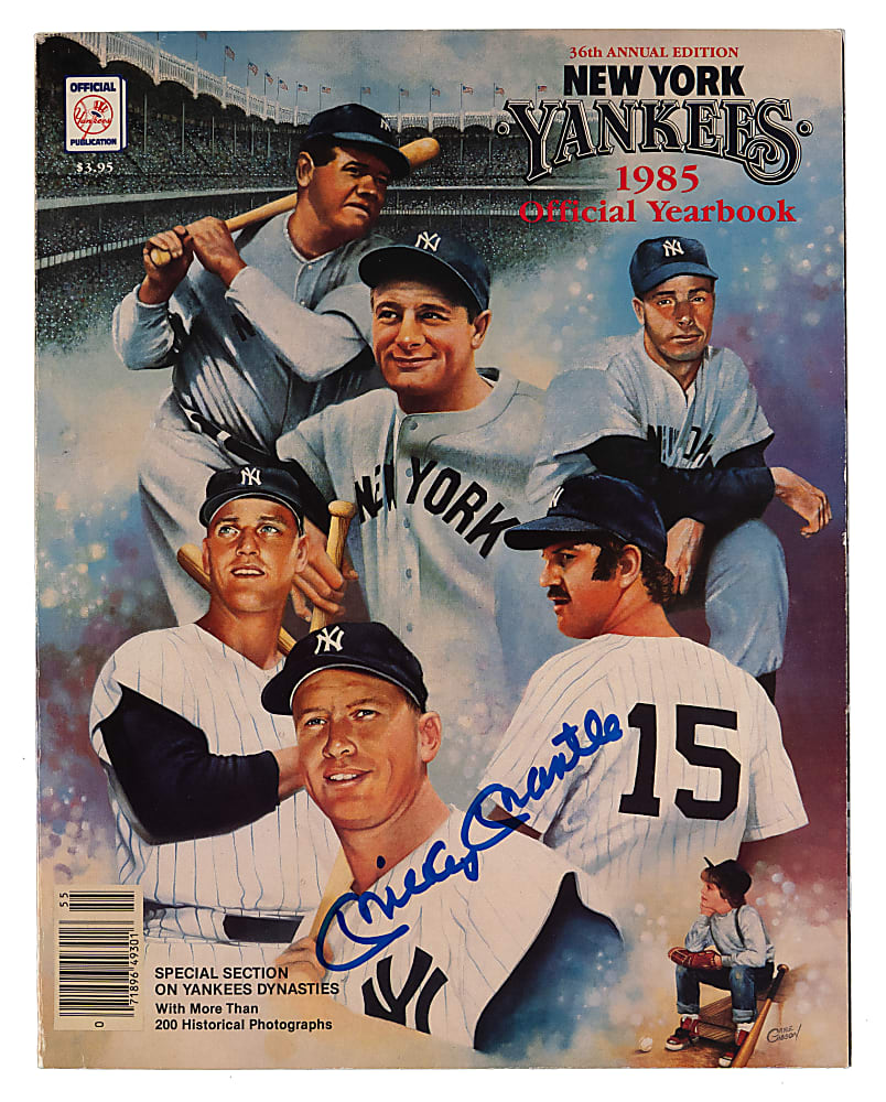 1985 New York Yankees Yearbook Signed by Mickey Mantle - Full JSA LOA