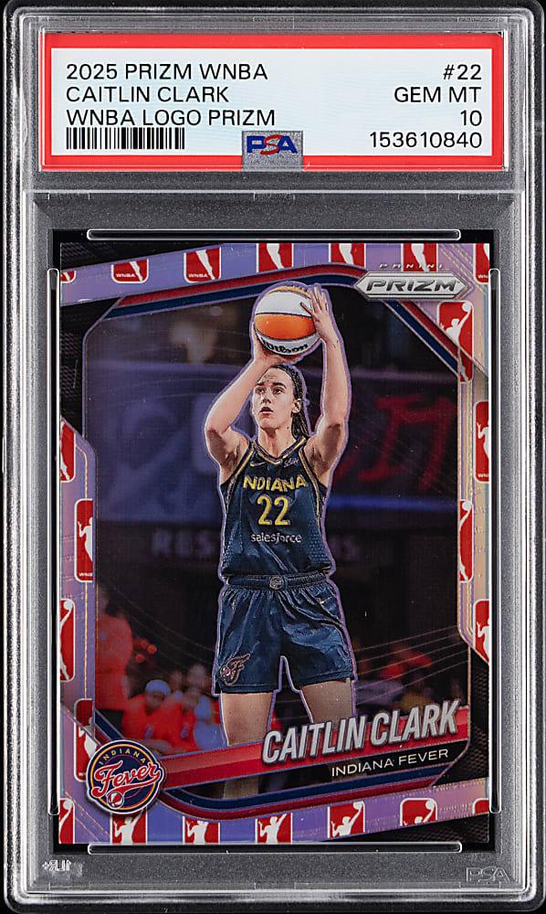 2025 Prizm WNBA #22 Caitlin Clark WNBA Logo Prizm PSA GEM MT 10