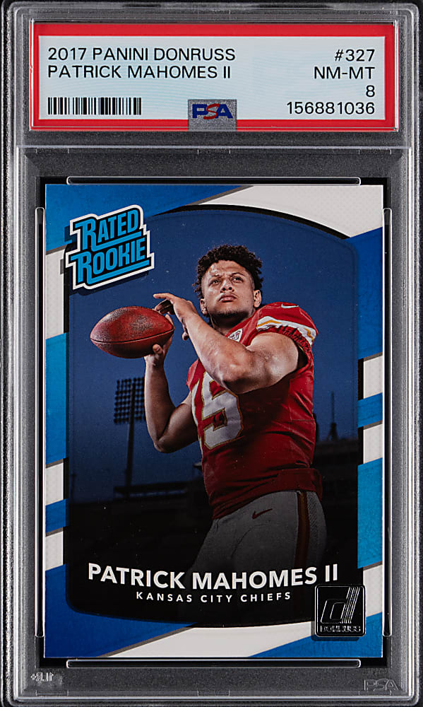 2017 Panini Donruss Football #327 Patrick Mahomes II Rookie PSA NM-MT 8