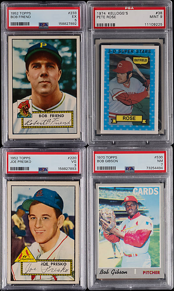1952-1977 Baseball & Football PSA Graded Collection (12) with (8) Hall of Famers Including Campanella, Carlton Rookie & Unitas