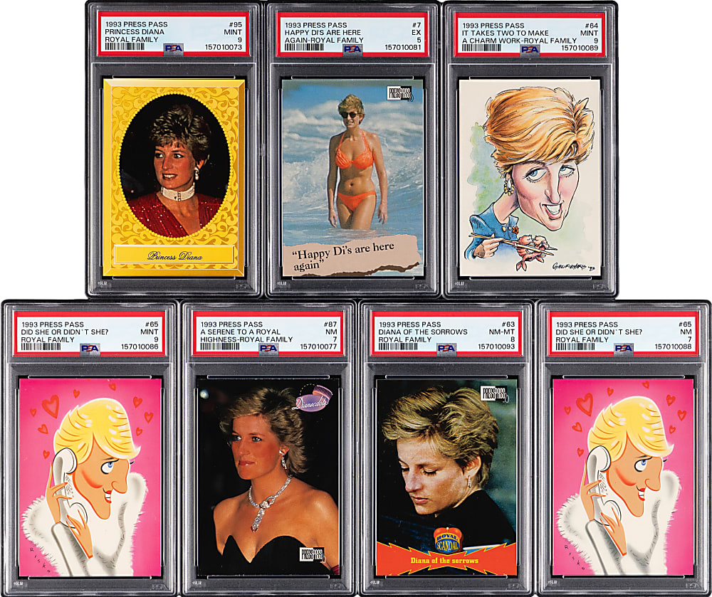 1993 Press Pass Royal Family PSA Graded Collection (20) - All with Princess Diana