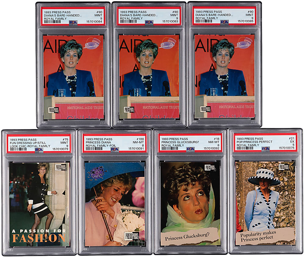 1993 Press Pass Royal Family PSA Graded Collection (20) - All with Princess Diana