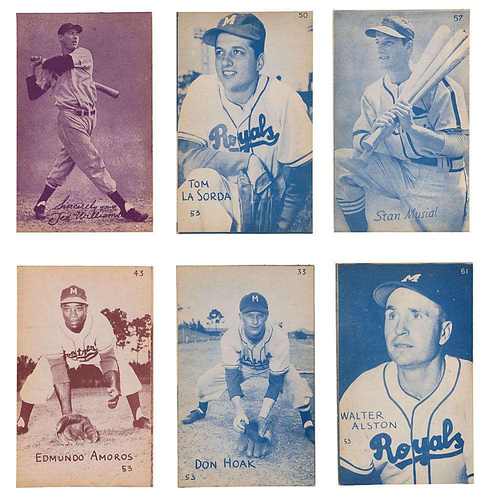 1953 Canadian Exhibits Starter Set (30/64) with Lasorda, Musial & T. Williams