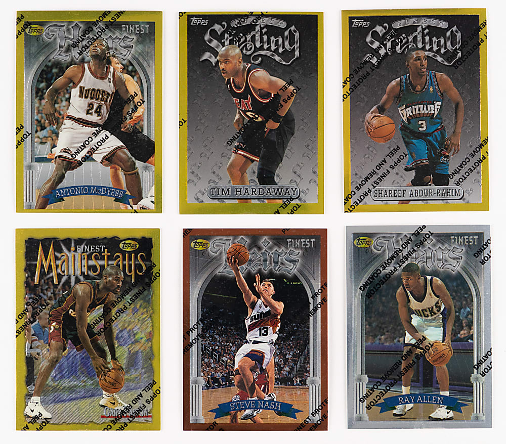 1996-1997 Topps Finest Basketball Partial Set (223/291) with (3) PSA Graded Hall of Famers Including Ray Allen, Kobe Bryant & Michael Jordan