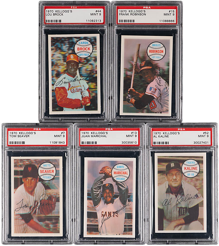1970 Kellogg's Hall of Famer PSA MINT 9 Graded Group (5)