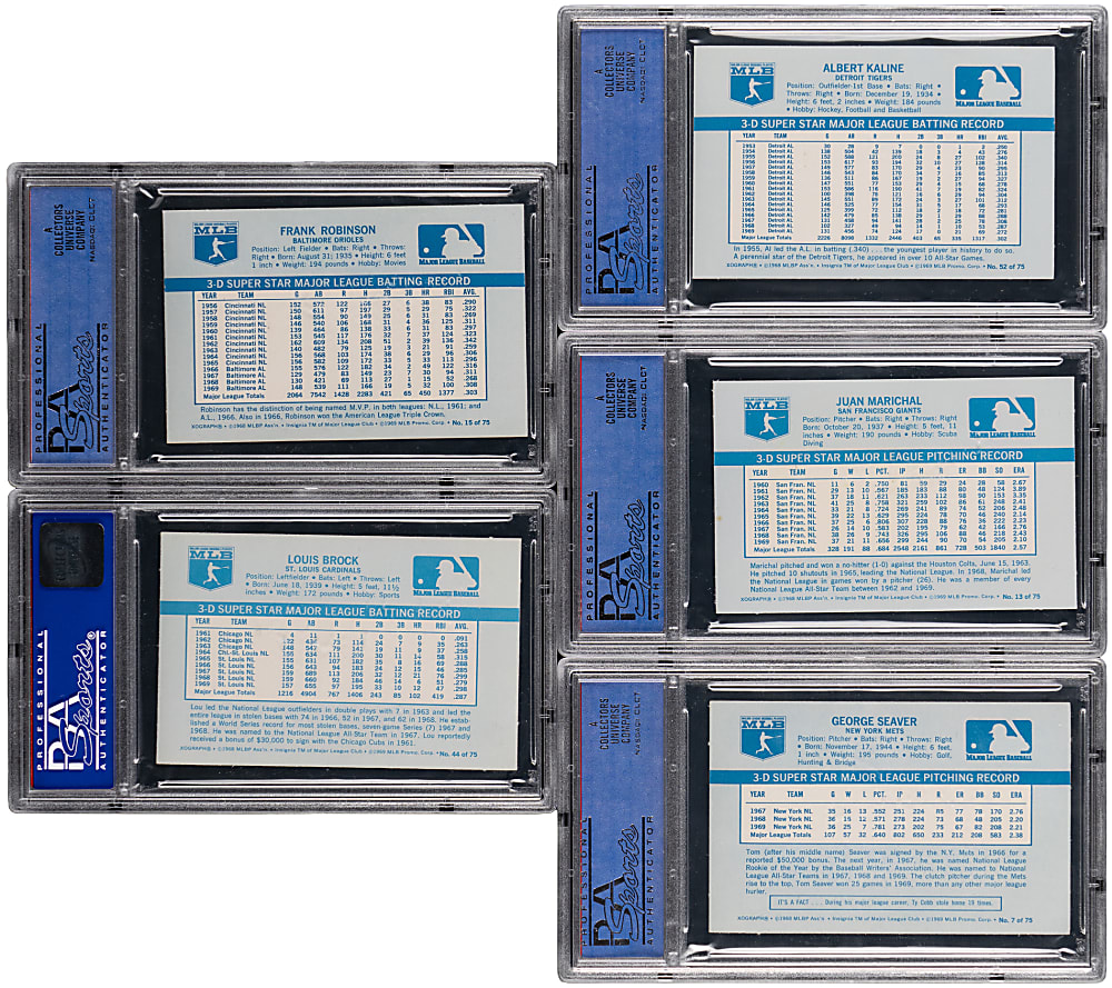 1970 Kellogg's Hall of Famer PSA MINT 9 Graded Group (5)