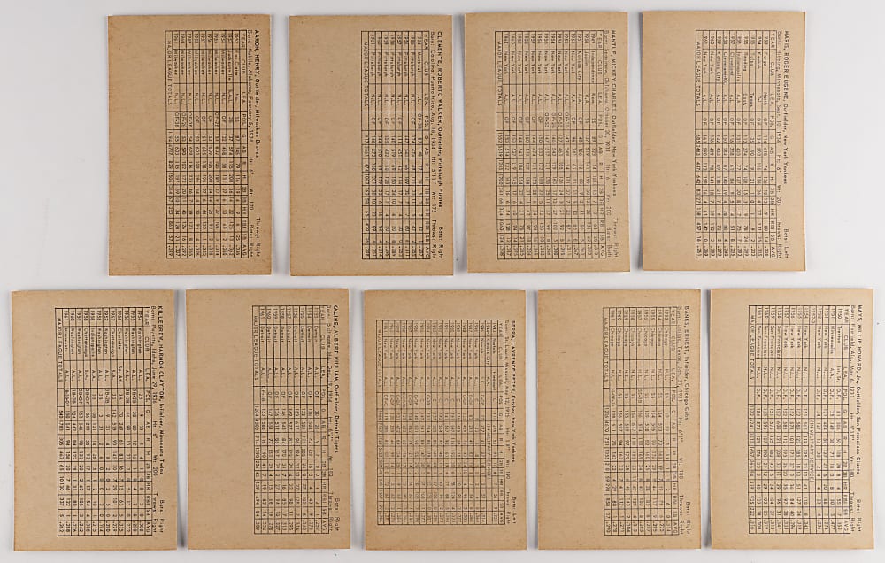 1962 Stat Back Exhibits Complete Set (32) - Clean!