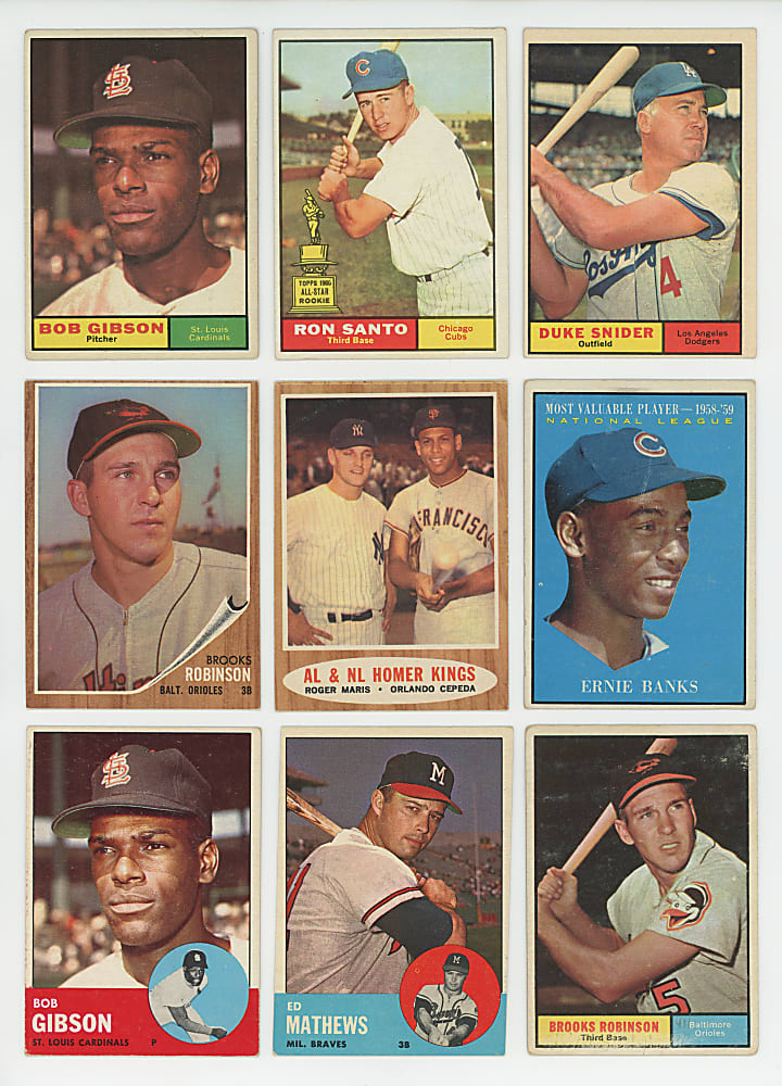 1960-1963 Topps Starter Set Run (4) with (950+) Total Cards Including (65+) Hall of Famers & (75+) High Numbers