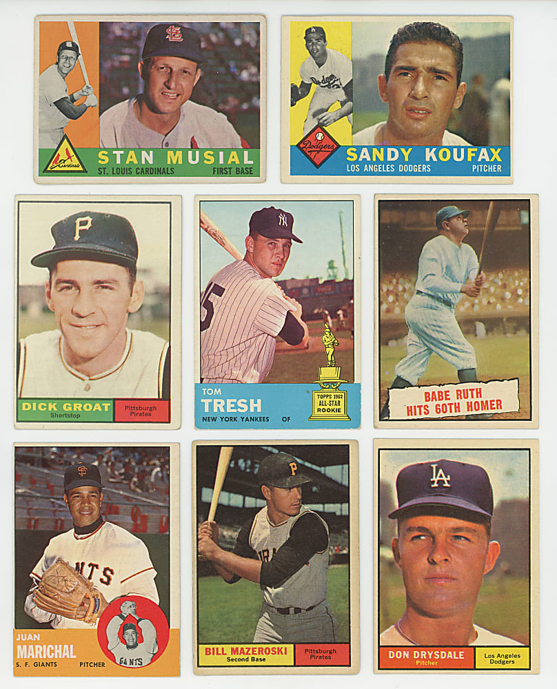 1960-1963 Topps Starter Set Run (4) with (950+) Total Cards Including (65+) Hall of Famers & (75+) High Numbers