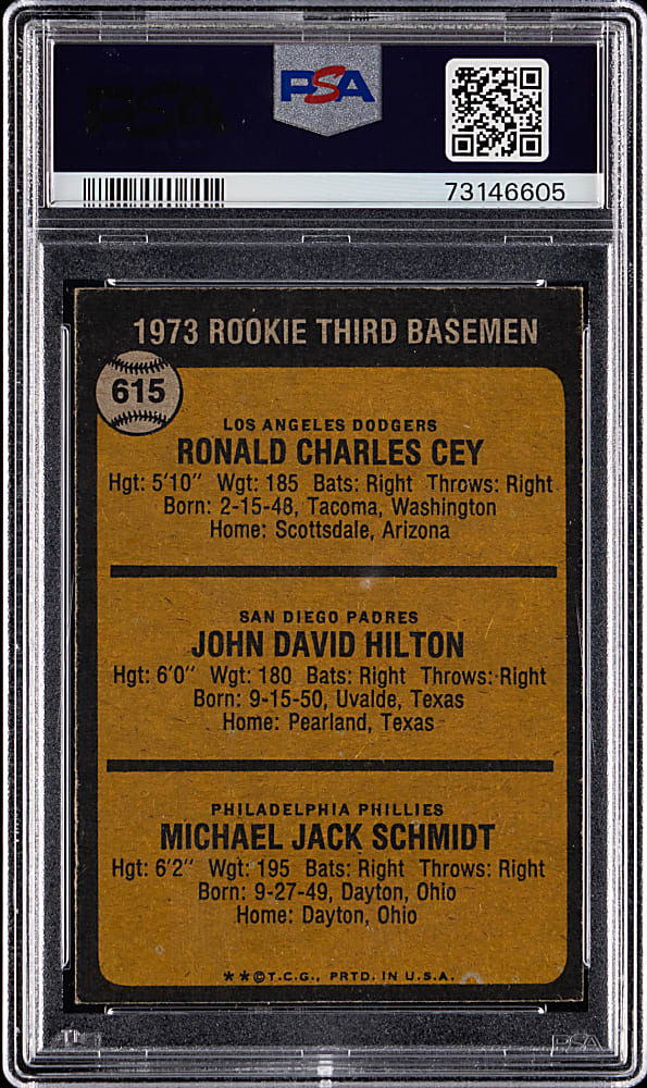 1973 Topps #615 Mike Schmidt Rookie PSA EX-MT 6