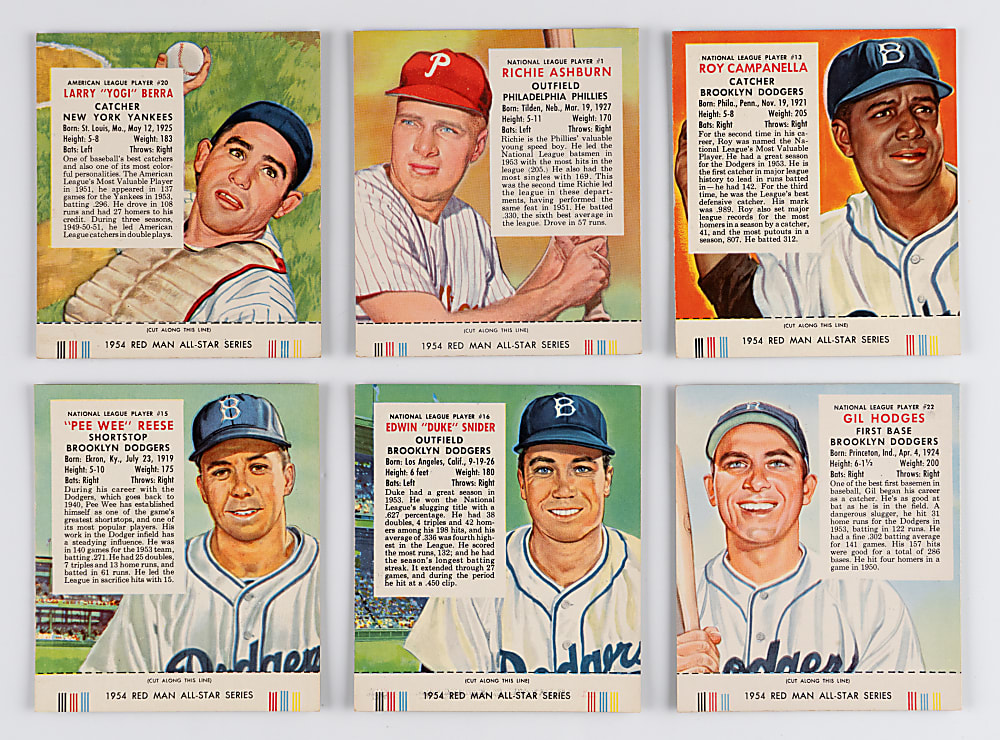 1954 Red Man Tobacco with Tabs Near Complete Master Set (52/54)