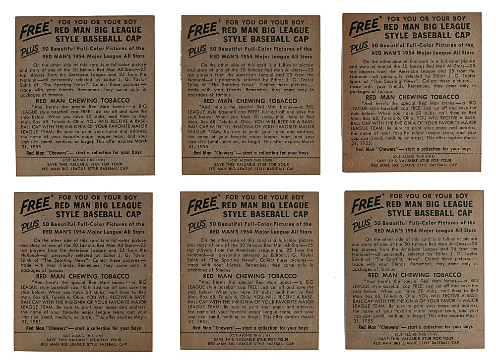 1954 Red Man Tobacco with Tabs Near Complete Master Set (52/54)