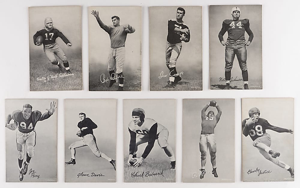 1948-1952 Football Exhibits Partial Set (44/59) with Several Hall of Famers & Shortprints
