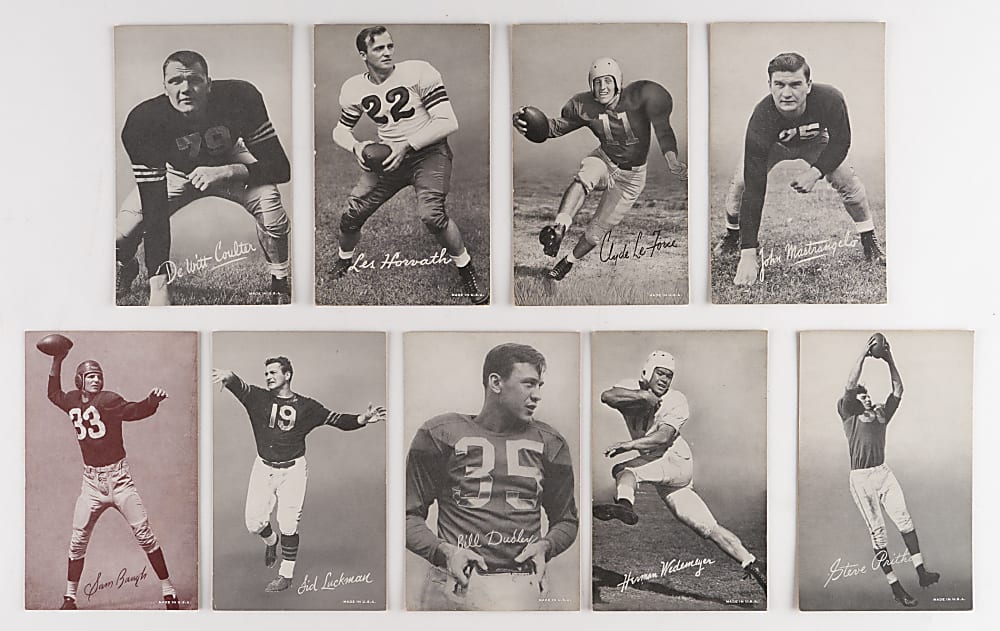 1948-1952 Football Exhibits Partial Set (44/59) with Several Hall of Famers & Shortprints