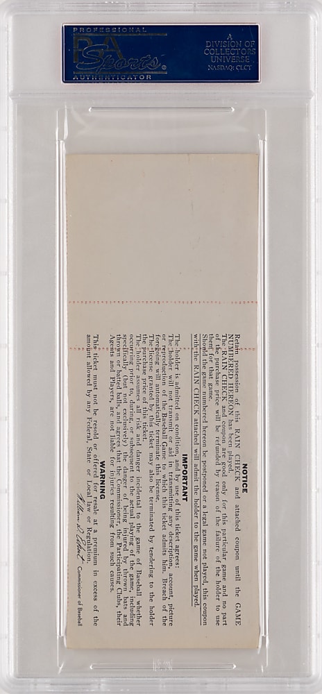 1968 World Series Game 2 Full Ticket - Detroit Tigers vs. St. Louis Cardinals - Lolich's 1st of 3 Series Wins - PSA VG-EX 4