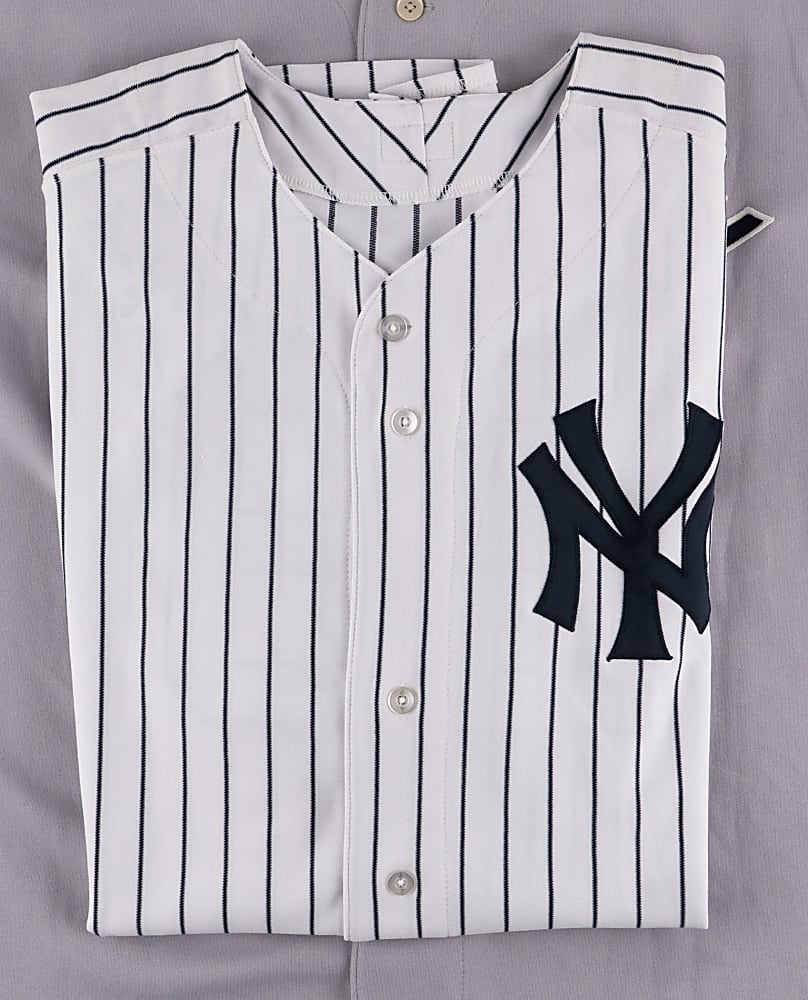 1993-2011 New York Yankees Jersey Trio with Game-Used Pair & Joe Torre/Frank Torre Dual-Sized Display Section - MLB & Steiner Certification