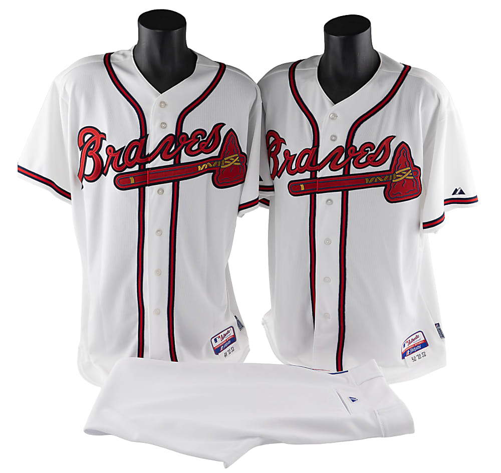 2012-2014 Atlanta Braves Game-Used Jersey & Pants Trio - Each MLB Holo
