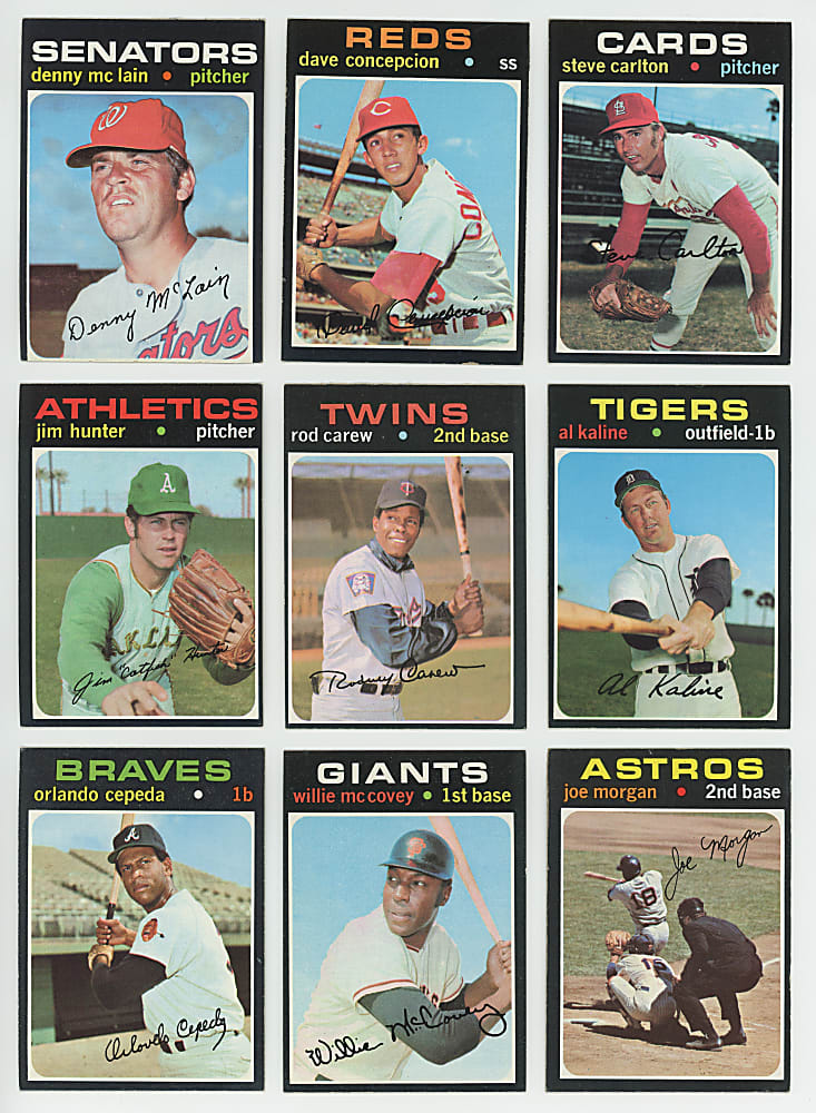 1971 Topps Collection (500+) with (40+) Hall of Famers & (100+) High Numbers - Clean!