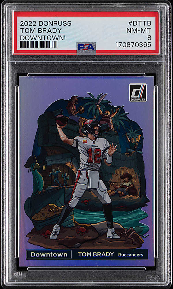 2022 Panini Donruss Football Tom Brady Downtown! PSA NM-MT 8