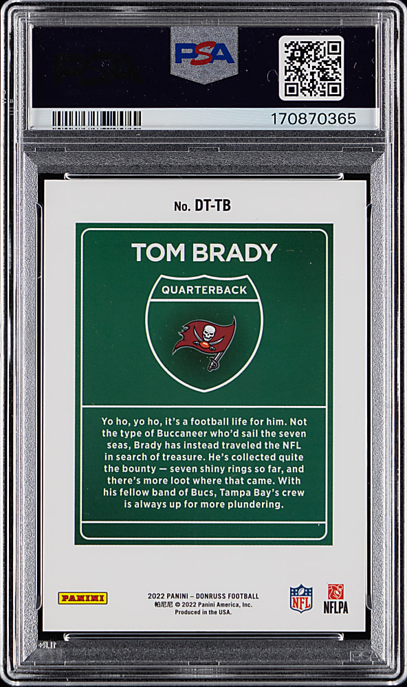 2022 Panini Donruss Football Tom Brady Downtown! PSA NM-MT 8