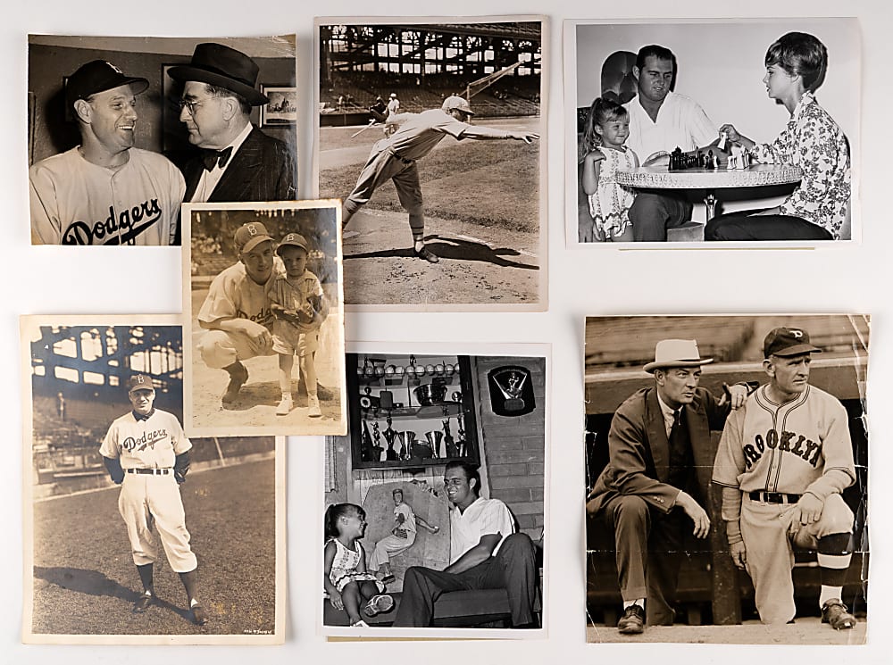 1930s-1960s Brooklyn and Los Angeles Dodgers Hall of Famer Type I Photos (7) with Stengel, Rickey and Vance