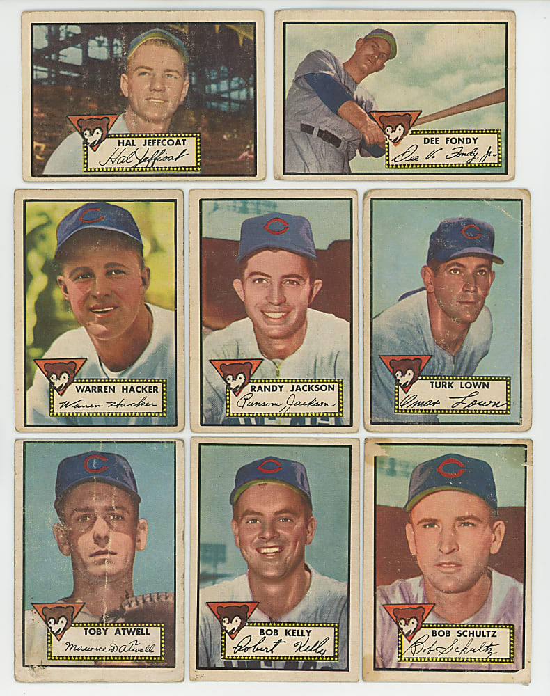 1952 Topps Chicago Cubs Team Set (28) with (9) High Numbers