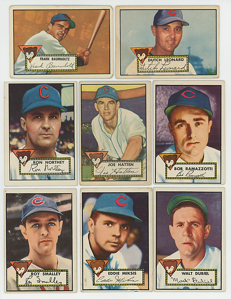 1952 Topps Chicago Cubs Team Set (28) with (9) High Numbers