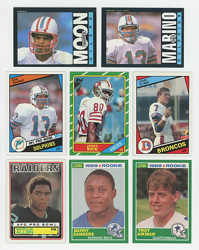 1983-1991 Football Complete Set Collection (6) with Hall of Fame Rookies & 1989 Score