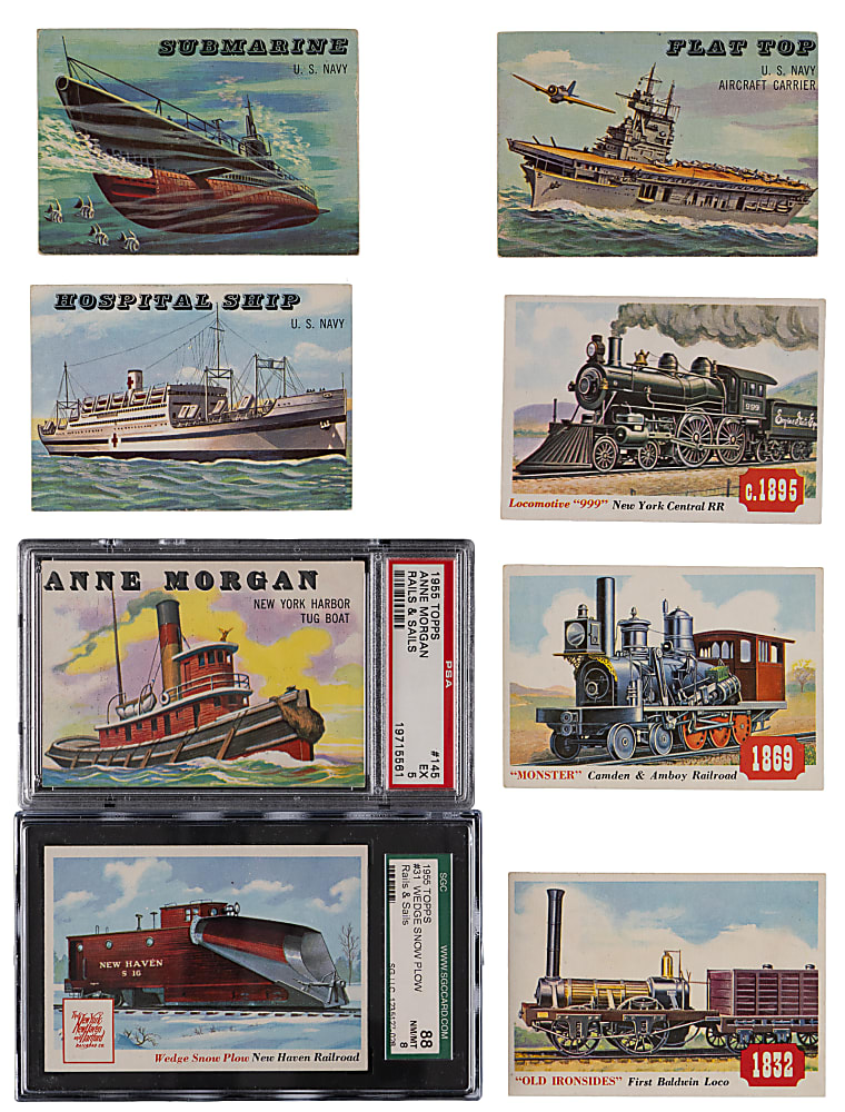 1955 Topps Rails and Sails Complete Set of (200) with (2) Graded & Extra Duplicate