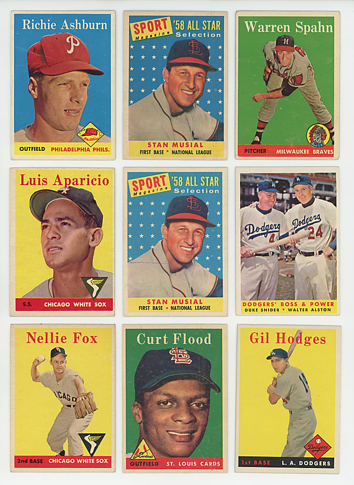 1958 Topps Collection (637) with (60+) Hall of Famers Including Hank Aaron & Sandy Koufax