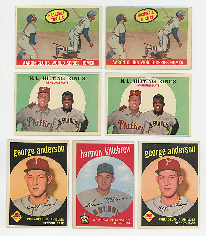 1959 Topps Collection (255) with (50+) Hall of Famers Including Aaron, Mantle & Mays