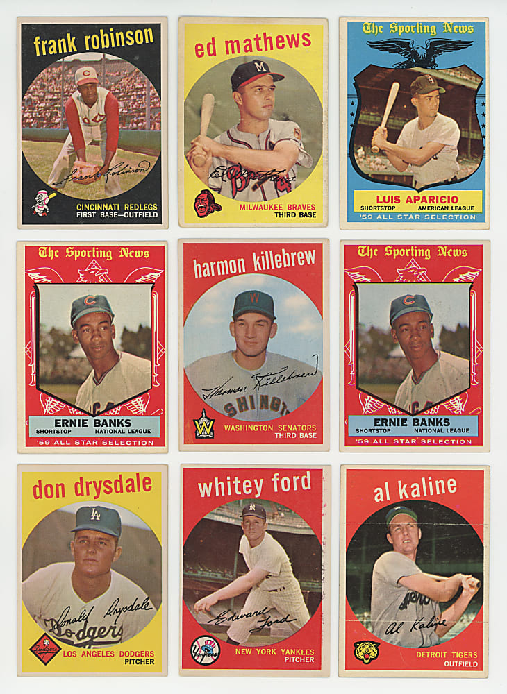 1959 Topps Collection (255) with (50+) Hall of Famers Including Aaron, Mantle & Mays
