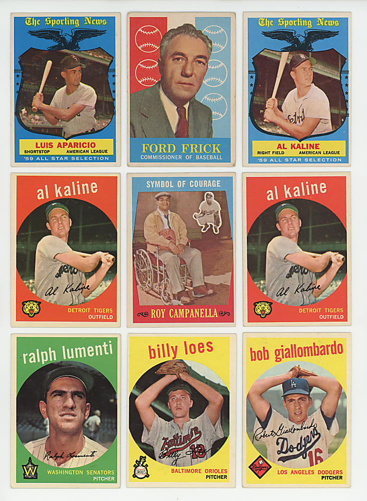 1959 Topps Collection (255) with (50+) Hall of Famers Including Aaron, Mantle & Mays