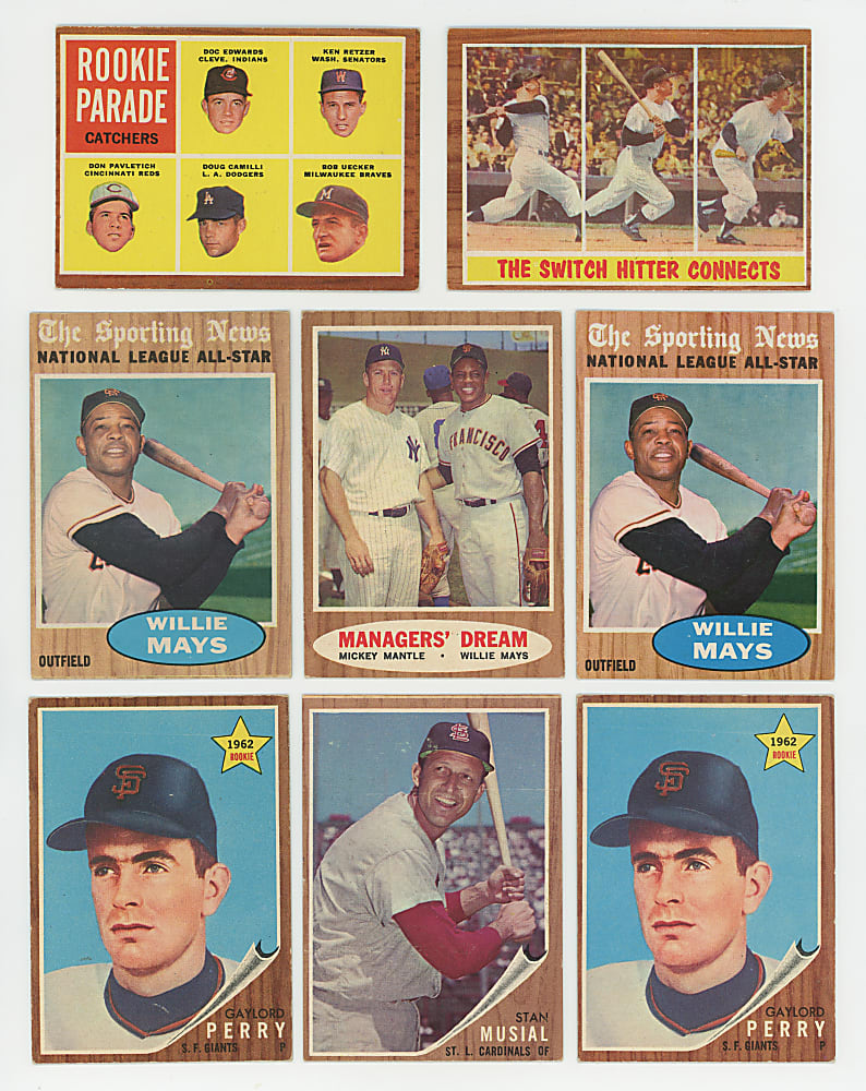 1962 Topps Collection (332) with (70+) Hall of Famers & (45+) High Numbers