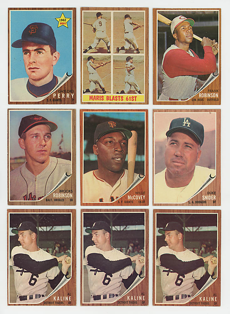 1962 Topps Collection (332) with (70+) Hall of Famers & (45+) High Numbers
