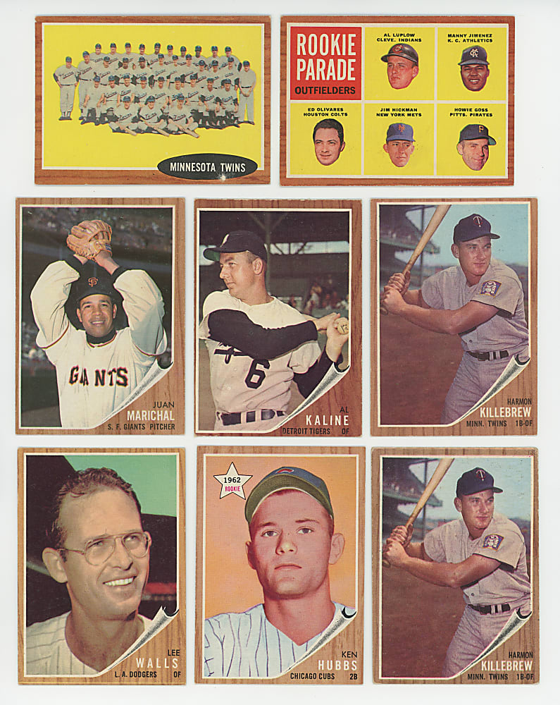 1962 Topps Collection (332) with (70+) Hall of Famers & (45+) High Numbers
