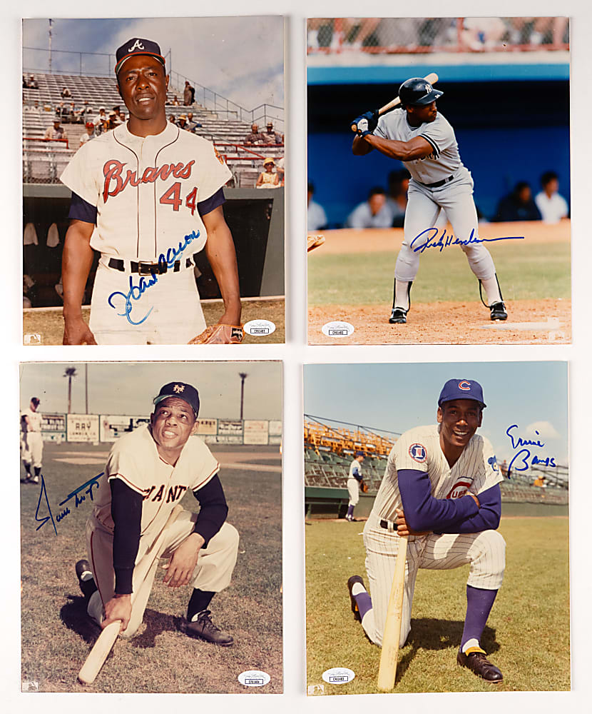 Hall of Fame/Star Signed 8x10 Photographs (7) with Aaron, Mays & Rose - All JSA Certified
