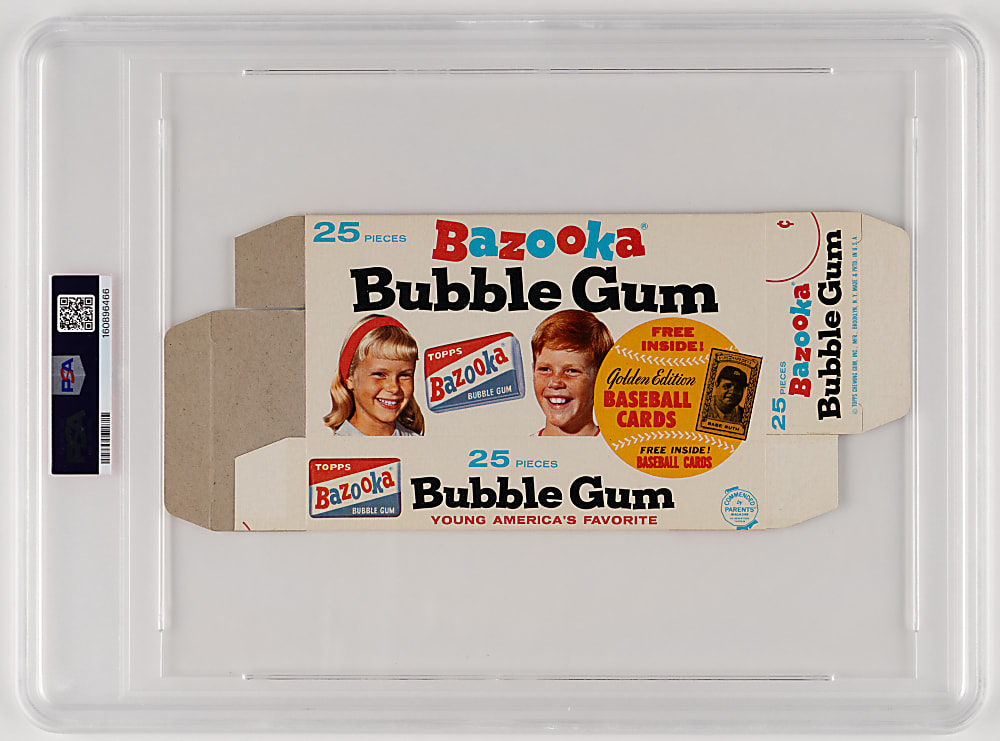 1963 Bazooka Complete Box #34 Al Kaline/#35 Art Mahaffey/#36 Tommy Davis PSA EX-MT 6