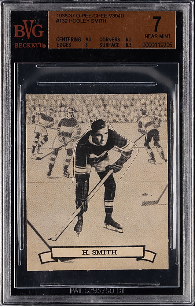 1936 V304D O-Pee-Chee Hockey #132 Hooley Smith BVG NM 7
