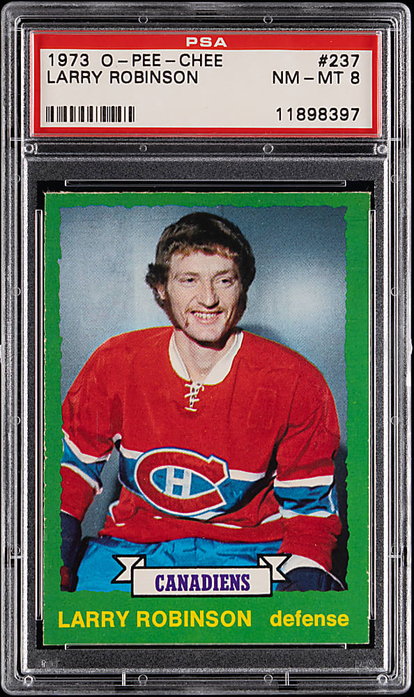 1973-1974 O-Pee-Chee Hockey #237 Larry Robinson Rookie PSA NM-MT 8