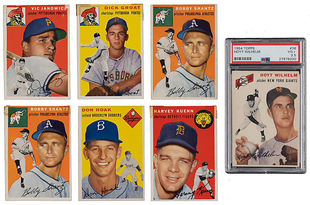 1954 Topps Starter Set (61) Plus (19) Duplicates & PSA Graded Wilhelm