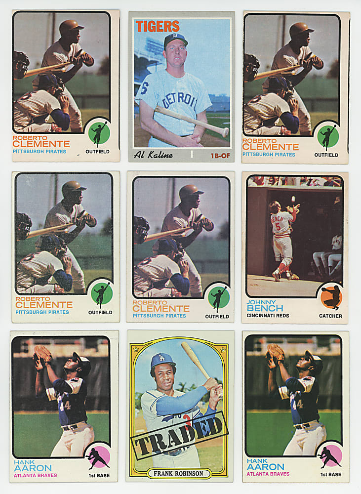 1970-1973 Mostly Topps Hall of Fame Collection (182) with (12) Aaron, (8) Clemente, (4) Mays & (2) Ryan - Loaded!