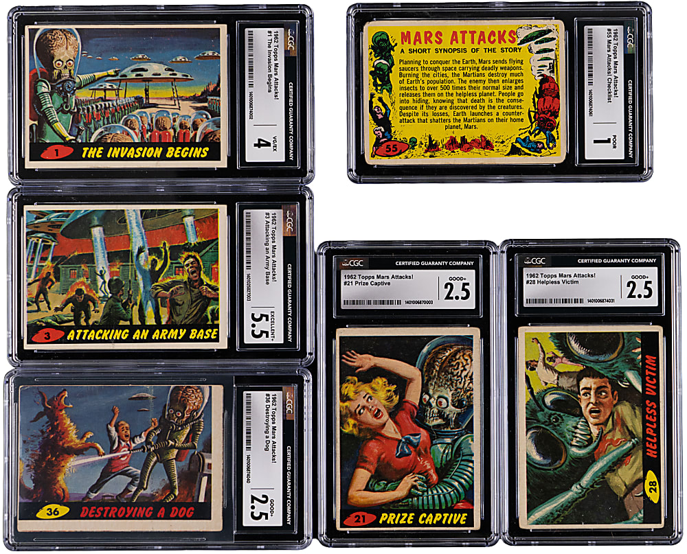 1962 Topps Mars Attacks Complete CGC Graded Set (55)