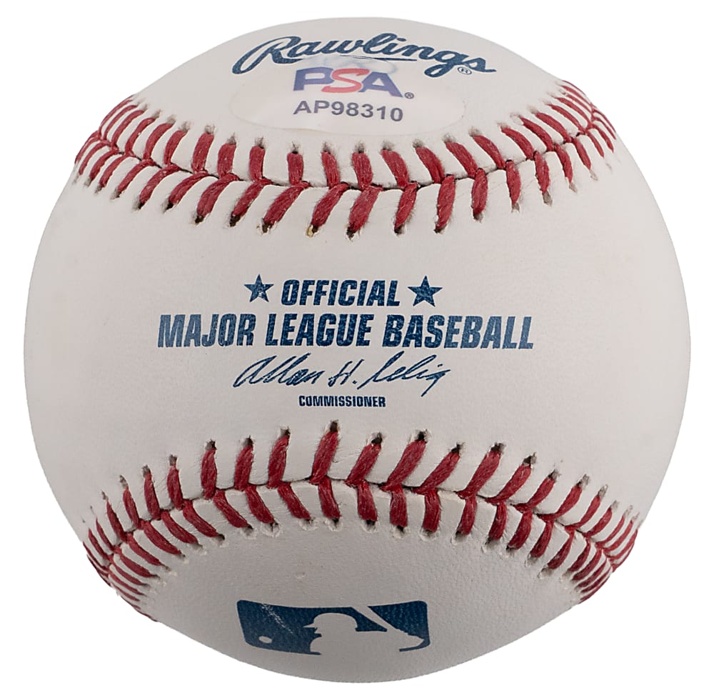 Derek Jeter Single-Signed OML/Selig Baseball with Inscription to Ken Singleton - PSA Sticker
