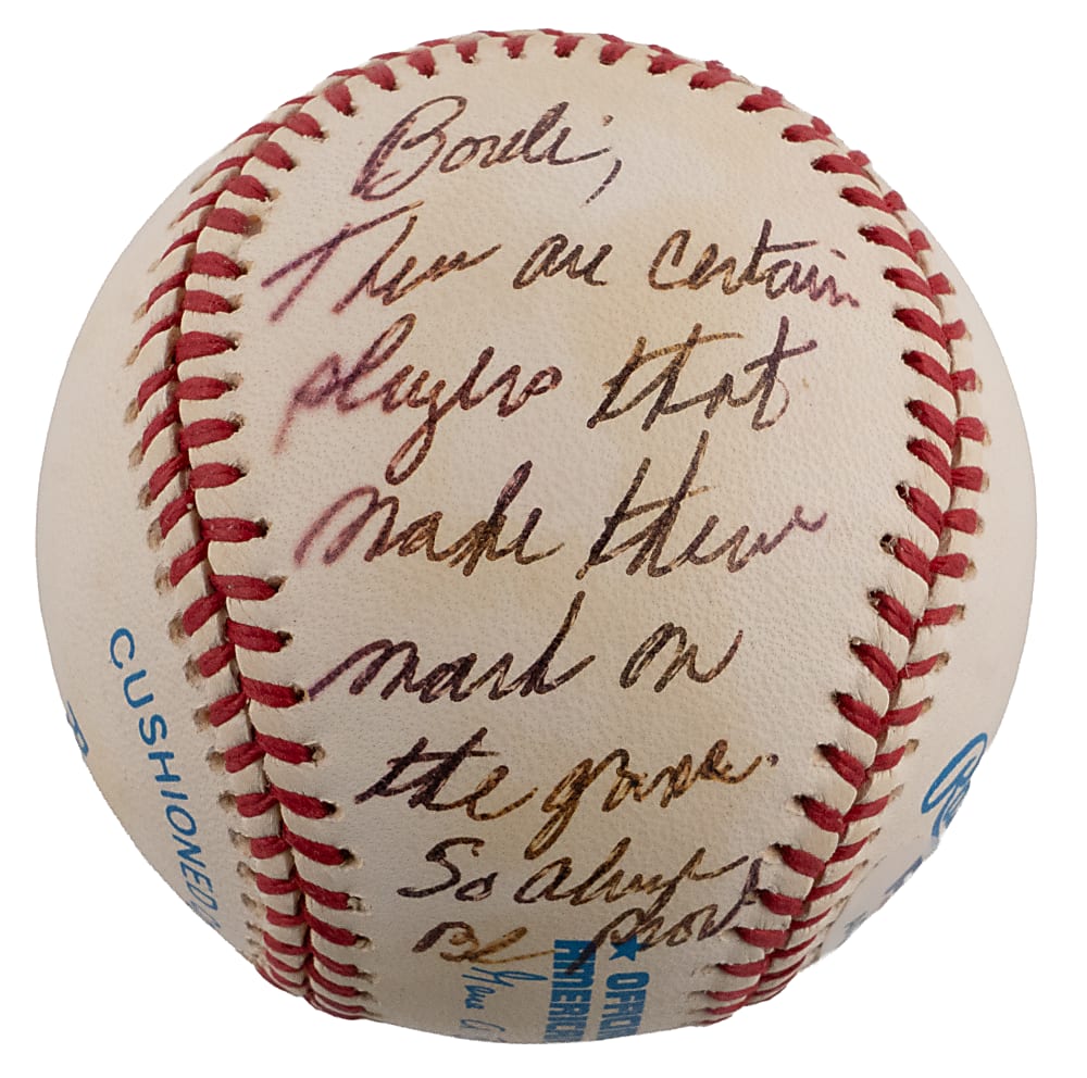 2002 Mike Flanagan Single-Signed OAL/Budig Baseball with Special Inscription to Mike Bordick - PSA Sticker
