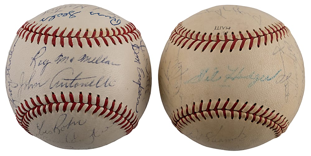 1969 Memphis Blues & 1971 New York Mets Team-Signed Baseball Pair - Ken Singleton Collection